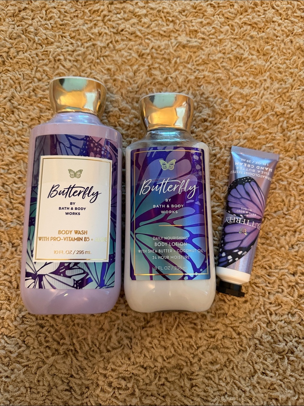 Bath & Body Works Butterfly Body Wash, Lotion & Hand Cream Set